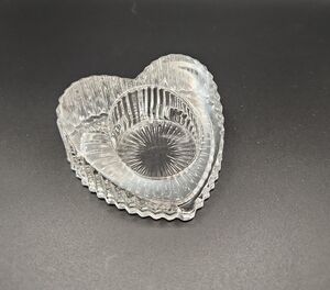 Vintage Partylite Heart Shaped Crystal Tea Light Holder